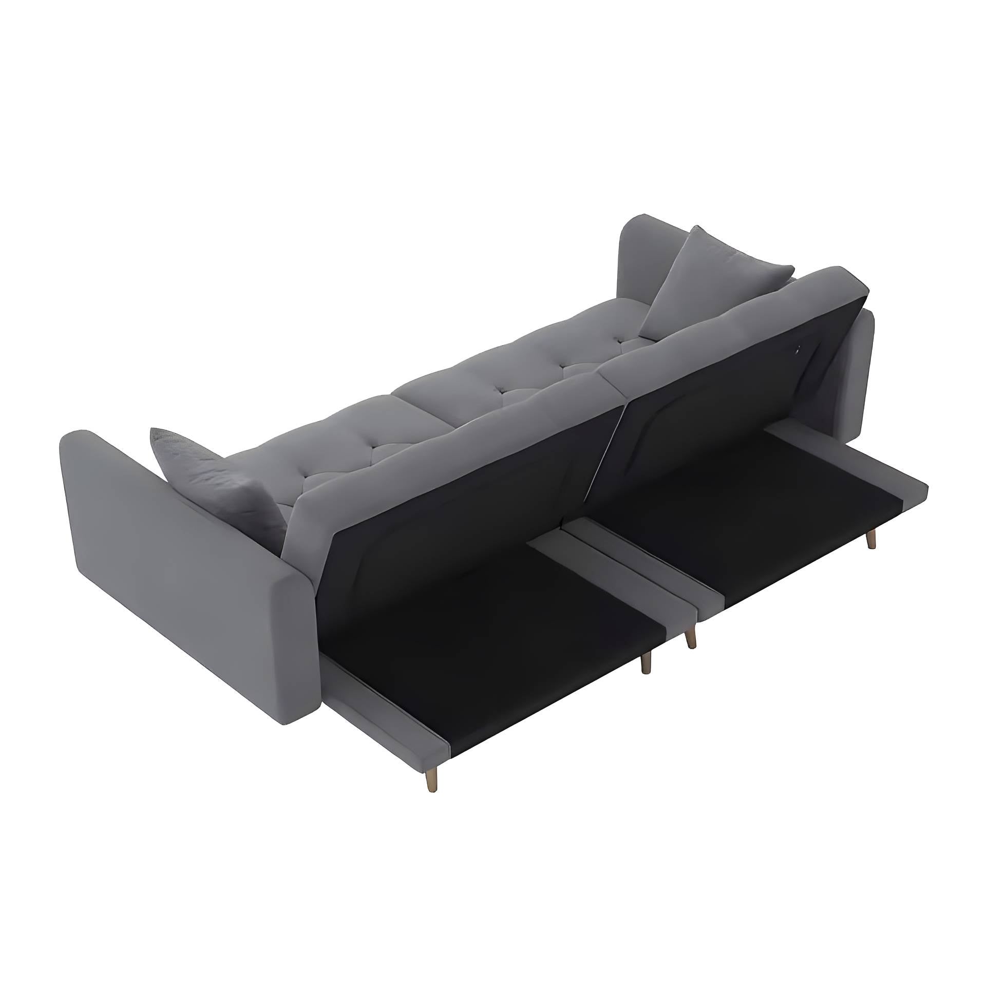 Valmere Convertible Velvet Lounge Sofa – 3-Position Adjustable Backrest